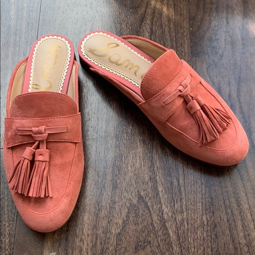 Pink genuine suede tassel loafers Sam Edelman